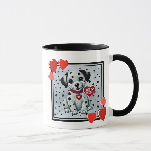 "Be Mine Valentijn Dalmatische Puppy Coffee Mok (Rechts)