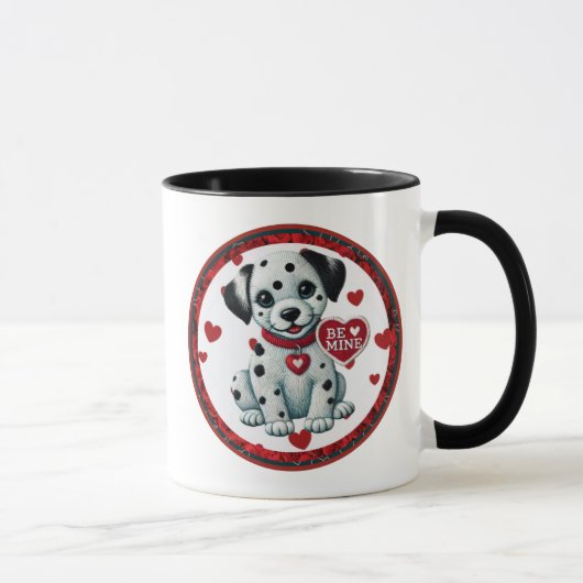 Be Mine Valentijn Dalmatische Puppy Koffie Mok (Rechts)