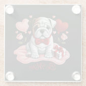 Be Mine Valentijn Engels Bulldog Glass Onderzetter (Achterkant)