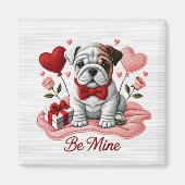 Be Mine Valentijn Engelse Bulldog Magnet (Voorkant)