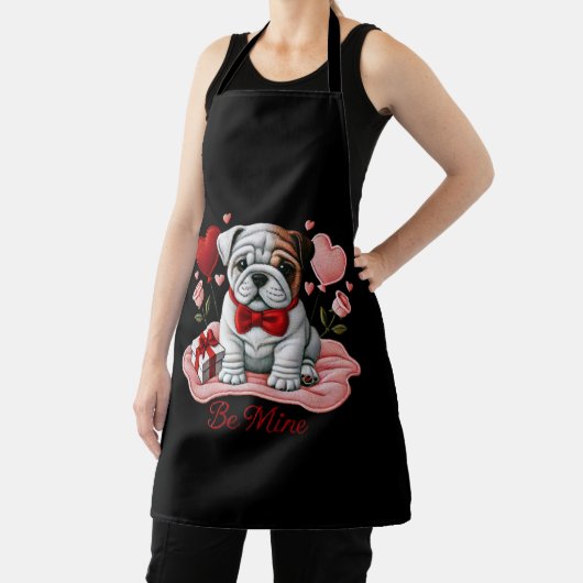 Be Mine Valentijn Engelse Bulldog Schort (Insitu)