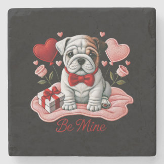 Be Mine Valentijn Engelse Bulldog Stone Onderzette Stenen Onderzetter