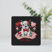 Be Mine Valentijn Engelse Bulldog Wenskaart Feestdagenkaart (Staand voorkant)