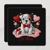 Be Mine Valentijn Engelse Bulldog Wenskaart Feestdagenkaart (Voorkant / Achterkant)