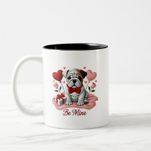 Be Mine Valentijn English Bulldog Coffee Mok (Links)