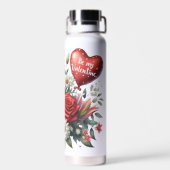 Be Mine Valentijn floraal/hart Waterfles (Achterkant)