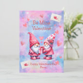 Be Mine Valentijn Gnomes Flat Vakantie Kaart (Staand voorkant)