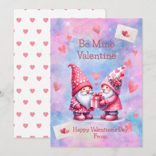 Be Mine Valentijn Gnomes Flat Vakantie Kaart