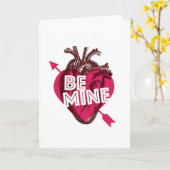 Be Mine Valentijn Heart Arrow Kaart (Gele Bloem)