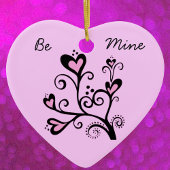 Be Mine Valentijn Pink Heart Tree Keramisch Ornament