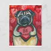 Be Mine Valentijn Pug Feestdagenkaart (Voorkant)