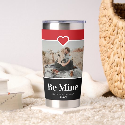 Be Mine Valentijnsdag Couples Foto Waterfles Geïsoleerde Drinkbeker (Woonkamer)
