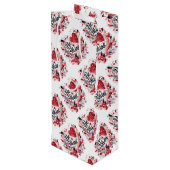 Be Mine Valentijnsdag Harten en Bloemen Wijn Cadeautas (Achterkant Gekanteld)