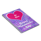 Be Mine Valentijnsdag Pink Grid Notitieboek (Rechterzijde)