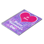 Be Mine Valentijnsdag Pink Grid Notitieboek (Linkerzijde)