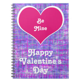 Be Mine Valentijnsdag Pink Grid Notitieboek