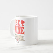 Be Mine: Valentijnse grappige Schattigee Pug & Lov Koffiemok (Voorkant links)