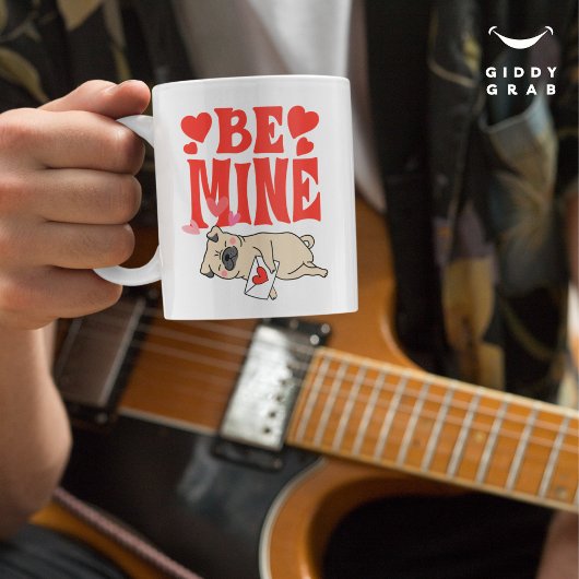 Be Mine: Valentijnse grappige Schattigee Pug & Lov Koffiemok