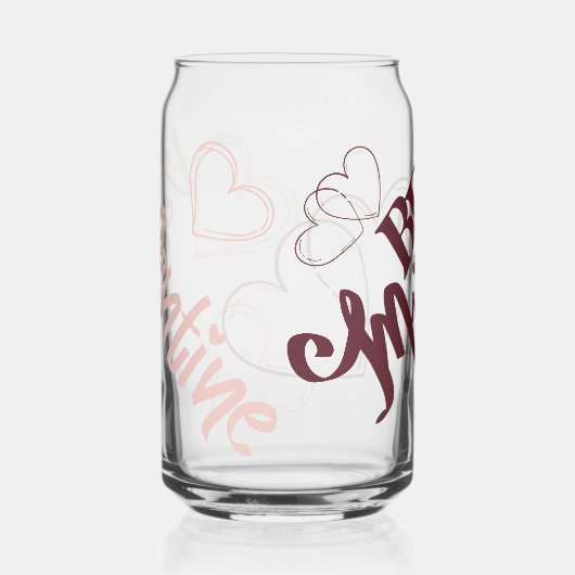 Be Mine Valentine Can Glass Blikvorm Glas (Rechts)