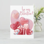Be Mine Valentine Flat Holiday Card Feestdagenkaart (Staand voorkant)
