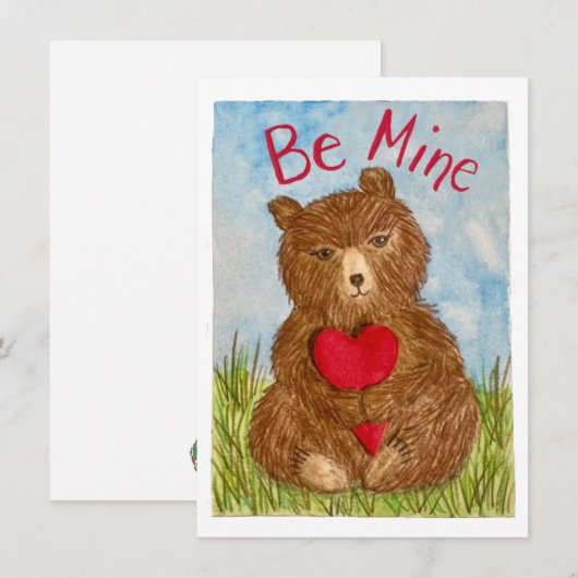 Be Mine Valentine Greeting Card Bedankkaart (Voorkant / Achterkant)