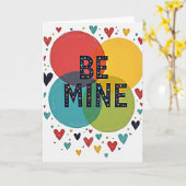 Be Mine Valentine Love Card Kaart (Gele Bloem)