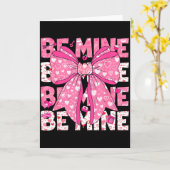 Be Mine Valentine Pink Heart Coquette Bow Girl Wom Kaart (Gele Bloem)