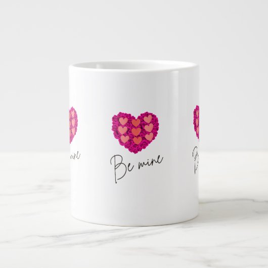 Be Mine Valentine shirt |Rose with Heart Love Grote Koffiekop (Voorkant)
