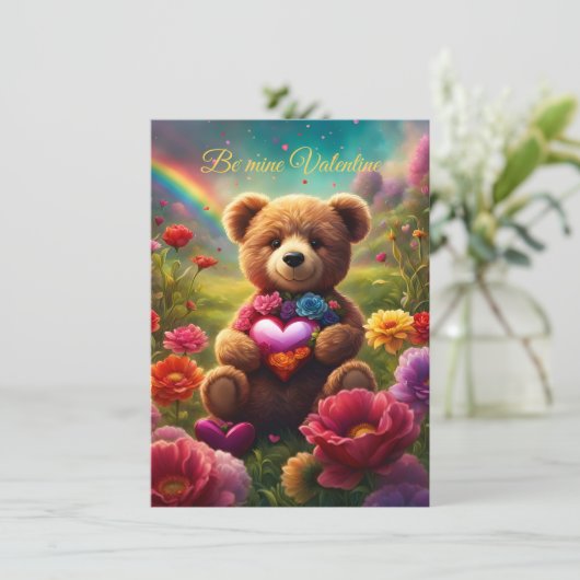 Be mine Valentine Teddy 1 (Staand voorkant)