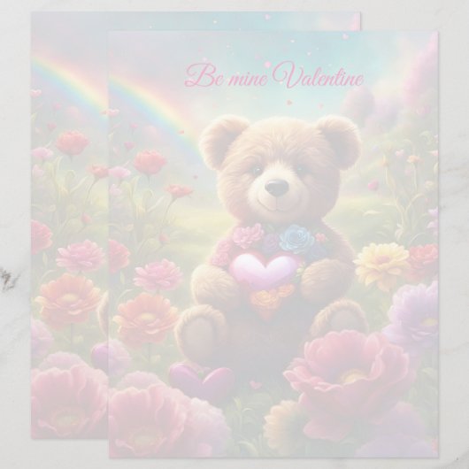 Be mine Valentine Teddy 1 (Voorkant / Achterkant)