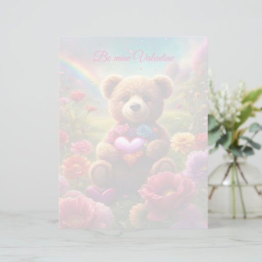 Be mine Valentine Teddy 1 (Staand voorkant)