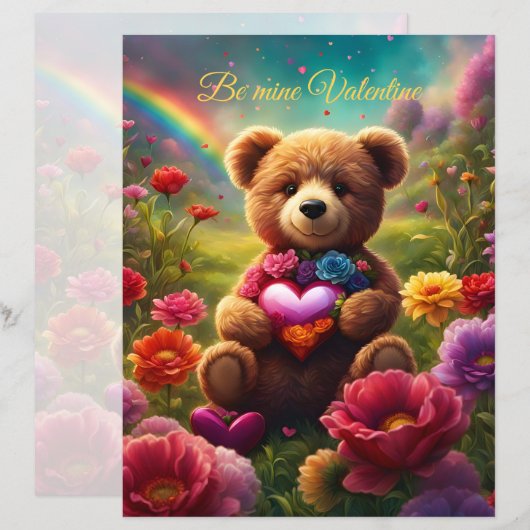 Be mine Valentine Teddy 1 (Voorkant / Achterkant)