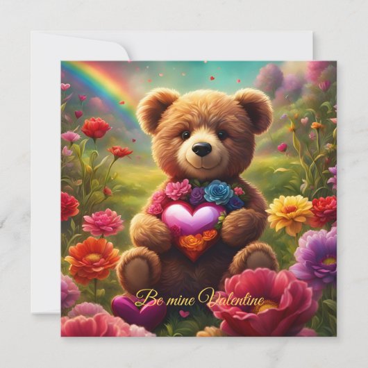 Be mine Valentine Teddy 1 Feestdagenkaart (Voorkant)