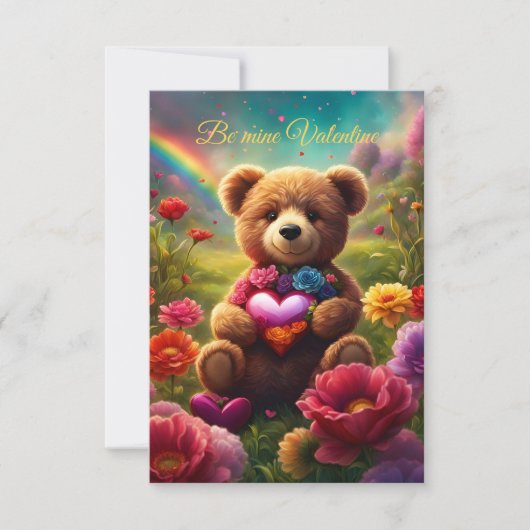 Be mine Valentine Teddy 1 Kaart (Voorkant)