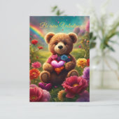 Be mine Valentine Teddy 1 Kaart (Staand voorkant)