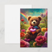 Be mine Valentine Teddy 1 Kaart (Voorkant / Achterkant)