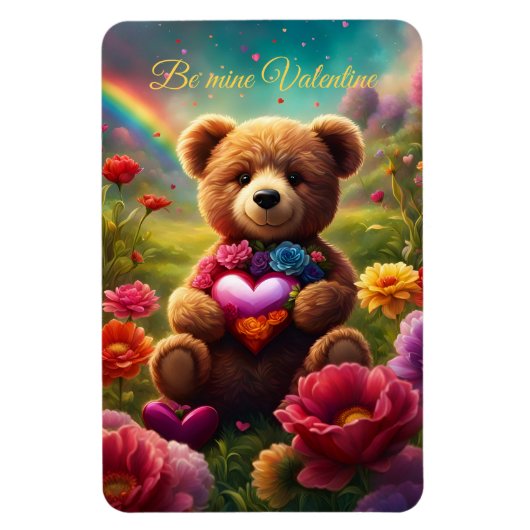 Be mine Valentine Teddy 1 Magneet (Verticaal)