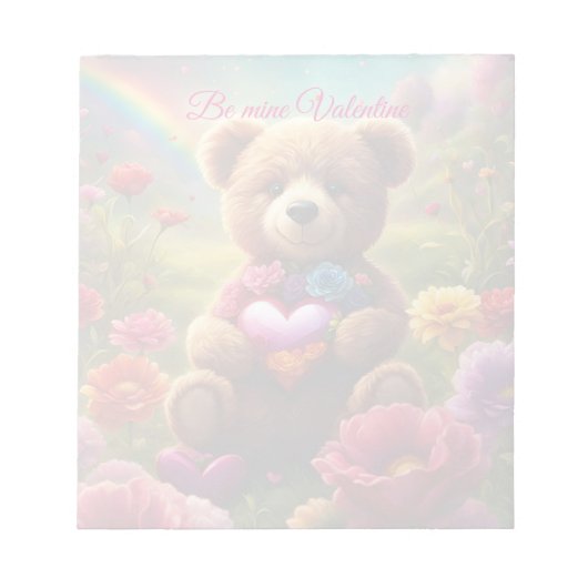 Be mine Valentine Teddy 1 Notitieblok (Voorkant)