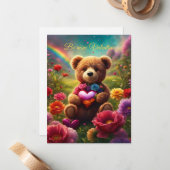 Be mine Valentine Teddy 1 Notitiekaartje (Voorkant / Achterkant in situ)