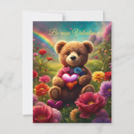 Be mine Valentine Teddy 1 Notitiekaartje