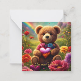 Be mine Valentine Teddy 1 Notitiekaartje