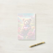 Be mine Valentine Teddy 1 Post-it® Notes (Op bureau)