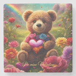 Be mine Valentine Teddy 1 Stenen Onderzetter