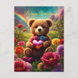 Be mine Valentine Teddy 1 Uitnodiging Briefkaart
