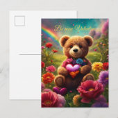 Be mine Valentine Teddy 1 Uitnodiging Briefkaart (Voorkant / Achterkant)