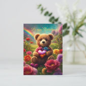 Be mine Valentine Teddy 1 Uitnodiging Briefkaart (Staand voorkant)