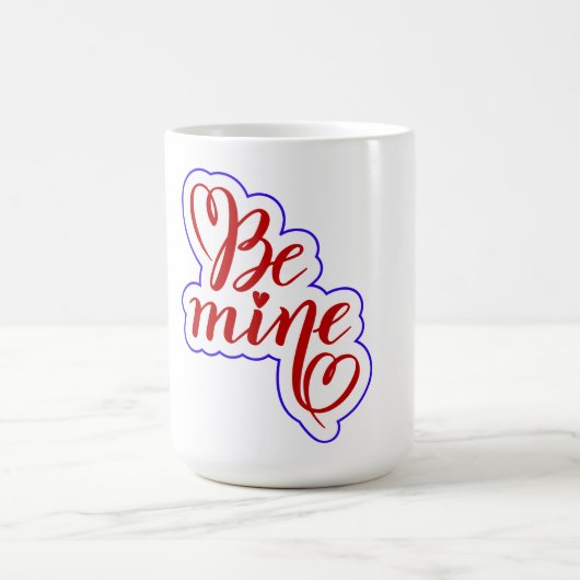 Be Mine Valentine Typography T-Shirt | Romantic Lo Koffiemok (Center)