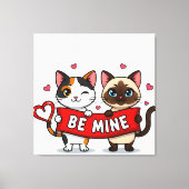 BE MINE Valentine's Cats | Cute Kittens with Love Canvas Afdruk (Voorkant)