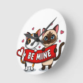 BE MINE Valentine's Cats | Cute Kittens with Love Ronde Klok (Hoek)