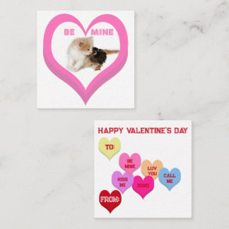 BE MINE Valentine's Critters Conversation Hearts Notitiekaartje